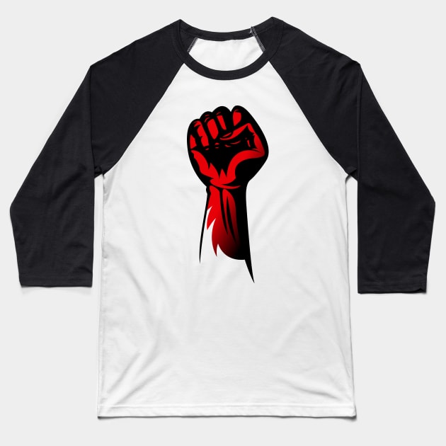 Red Hand Baseball T-Shirt by Whatastory